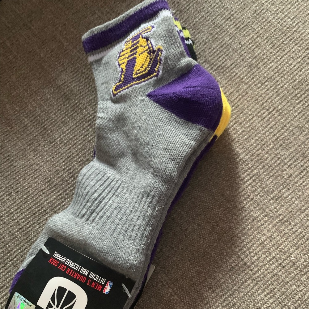Mens Lakers Baseball Quarter Cut Sock